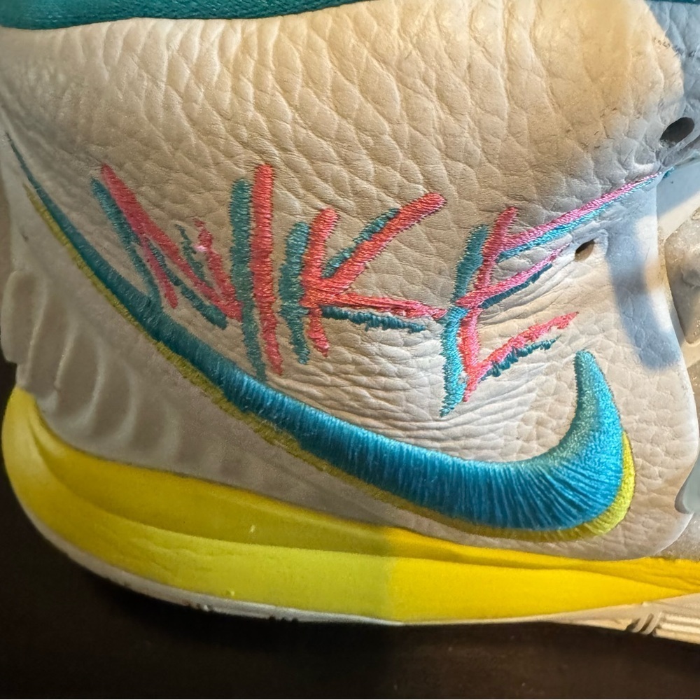 Unique size- Nike Kyrie 6 Neon Graffiti High-Top Shoes - Picture 3 of 9